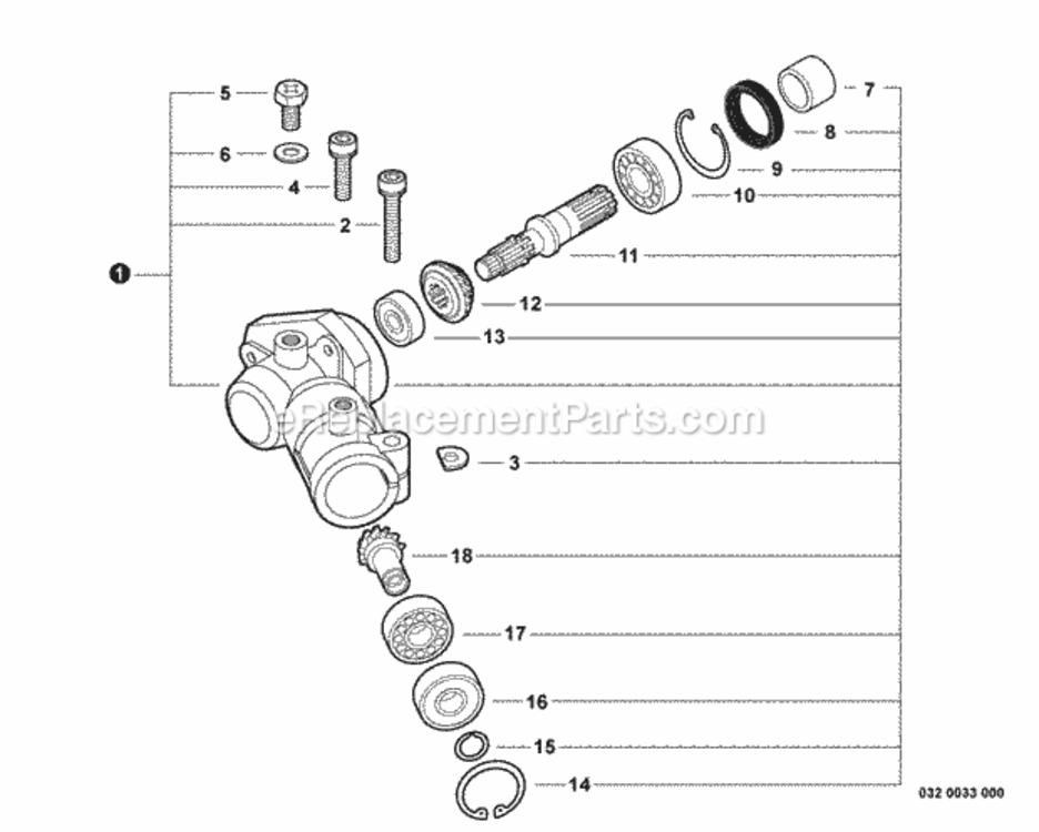 Gear_Case Diagram and Parts List for LE254 T13311001001 - T13311999999 Shindaiwa Edger