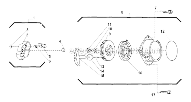 Starter Diagram and Parts List for LE260  Shindaiwa Edger