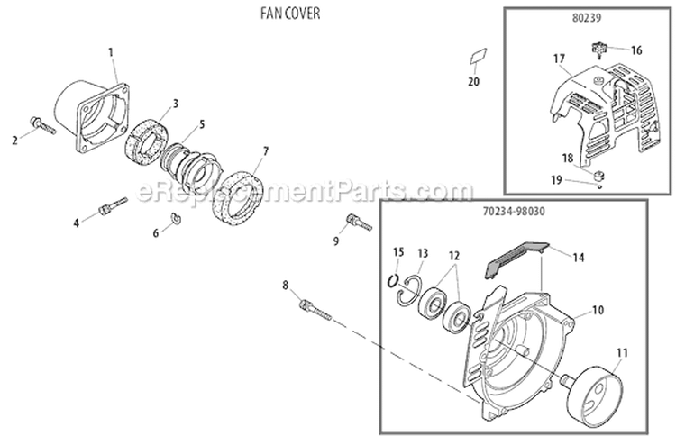 Page B Diagram and Parts List for M230  Shindaiwa Trimmer