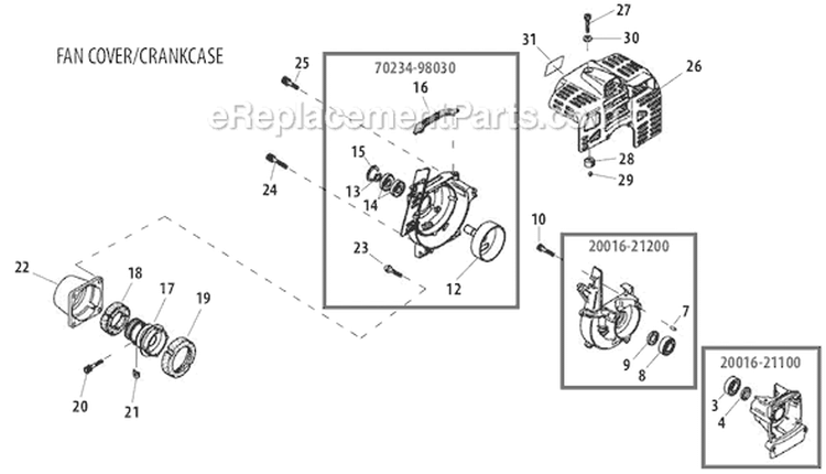 Page B Diagram and Parts List for M231  Shindaiwa Trimmer