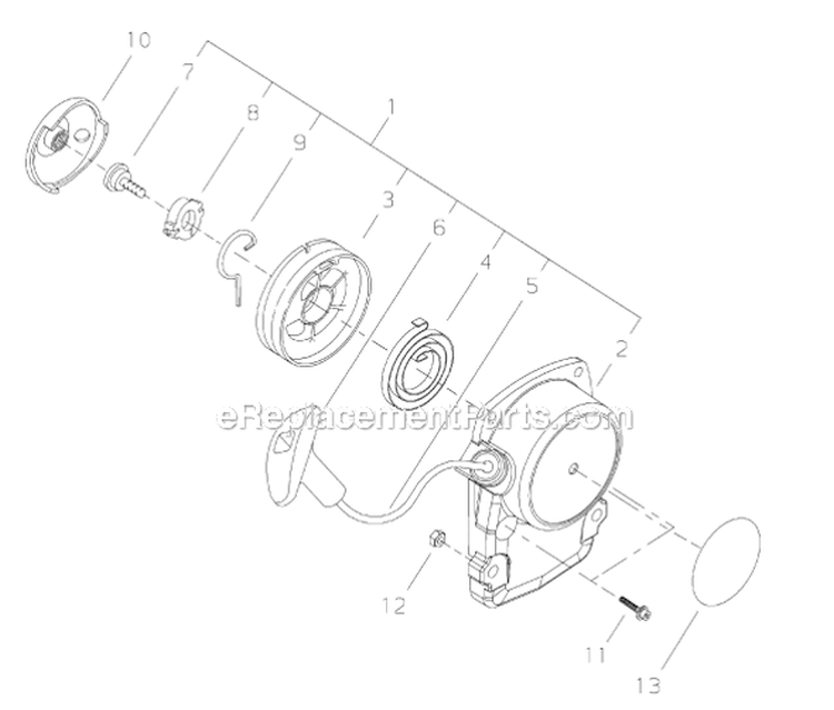 Page E Diagram and Parts List for M242 70100001 & UP Shindaiwa Multi-Tool