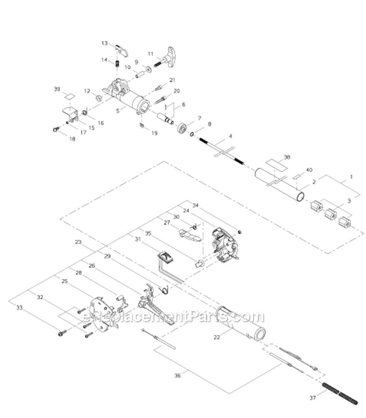 Page H Diagram and Parts List for M242 70100001 & UP Shindaiwa Multi-Tool