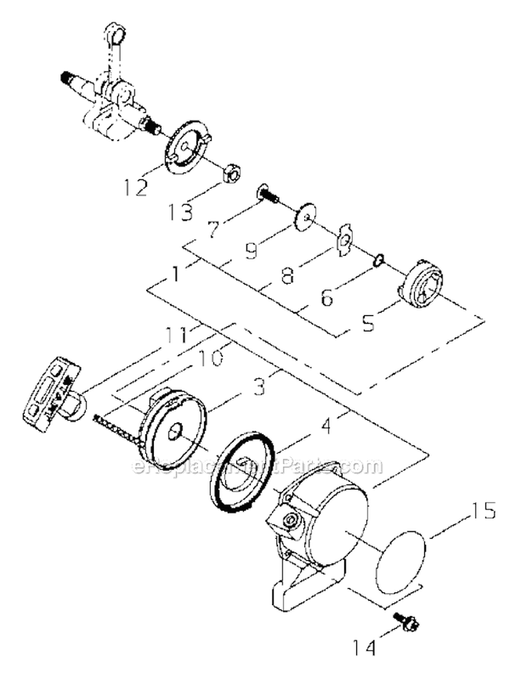 Starter Diagram and Parts List for M2510  Shindaiwa Trimmer