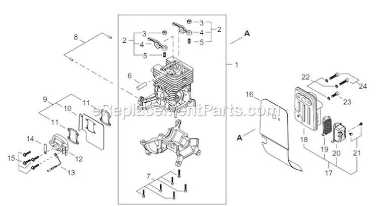 Page A Diagram and Parts List for M254 T12912001001 - T12912999999 Shindaiwa Trimmer