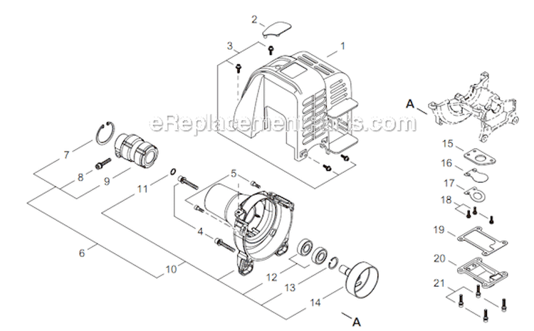 Page B Diagram and Parts List for M254 T12912001001 - T12912999999 Shindaiwa Trimmer