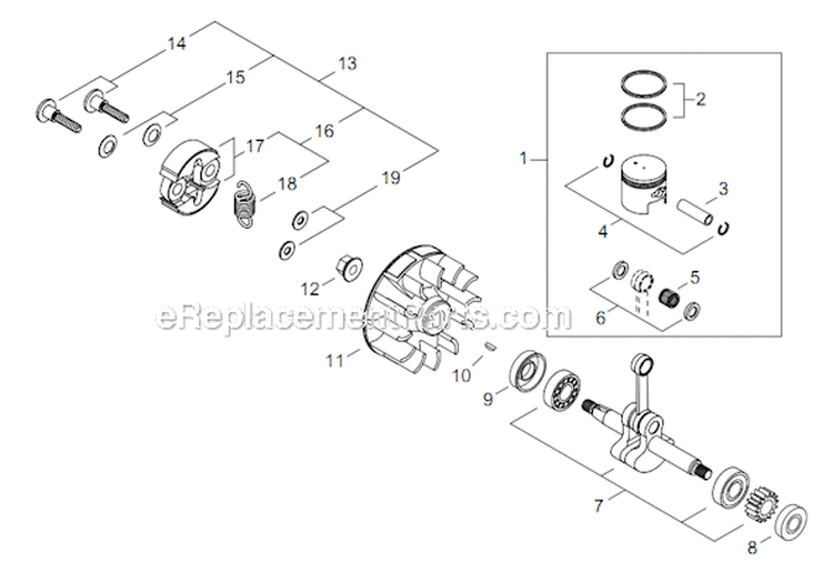 Page C Diagram and Parts List for M254 T12912001001 - T12912999999 Shindaiwa Trimmer