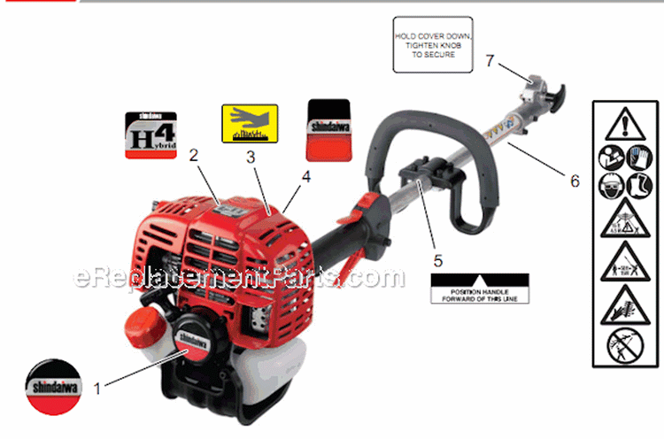 Page O Diagram and Parts List for M254 T13011001001 - T13011999999 Shindaiwa Trimmer