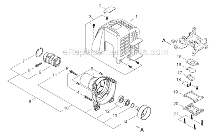 Page B Diagram and Parts List for M254 T13011001001 - T13011999999 Shindaiwa Trimmer