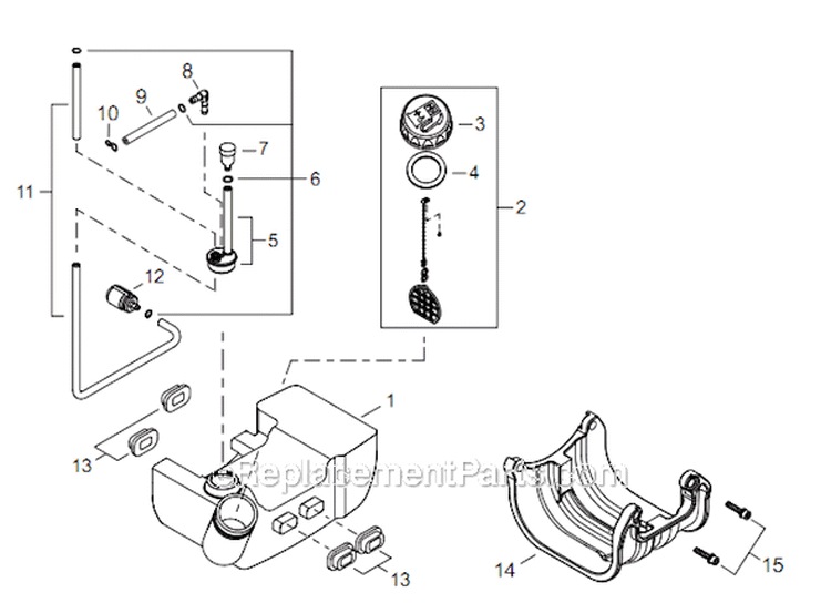 Page H Diagram and Parts List for M254 T13011001001 - T13011999999 Shindaiwa Trimmer