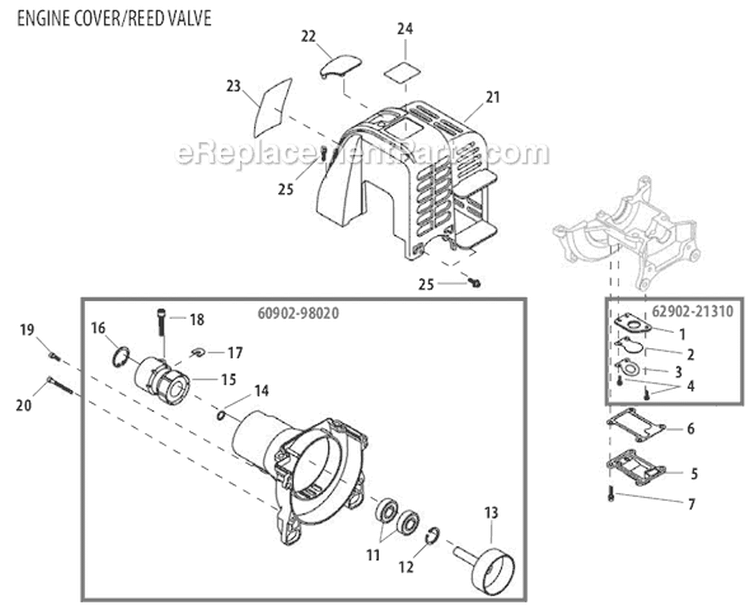 Page B Diagram and Parts List for M2500  Shindaiwa Trimmer