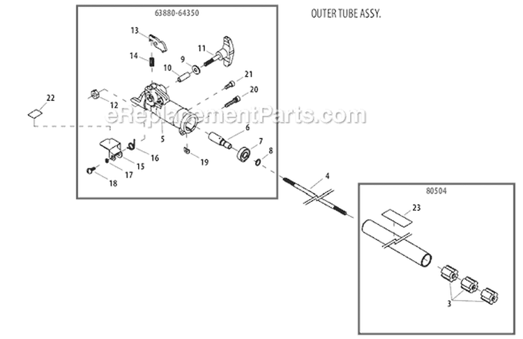 Page H Diagram and Parts List for M2500  Shindaiwa Trimmer