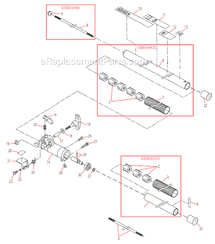 Page J Diagram and Parts List for P230  Shindaiwa Pole Saw