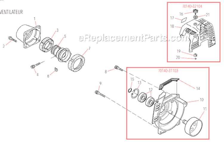 Page C Diagram and Parts List for P230  Shindaiwa Pole Saw