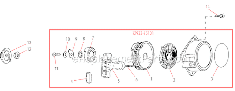 Page F Diagram and Parts List for P230  Shindaiwa Pole Saw