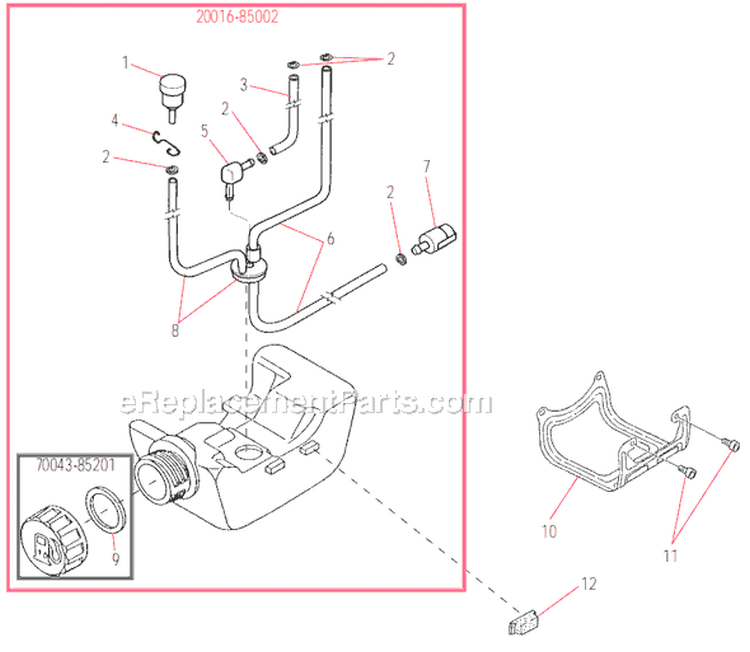 Page G Diagram and Parts List for P230  Shindaiwa Pole Saw