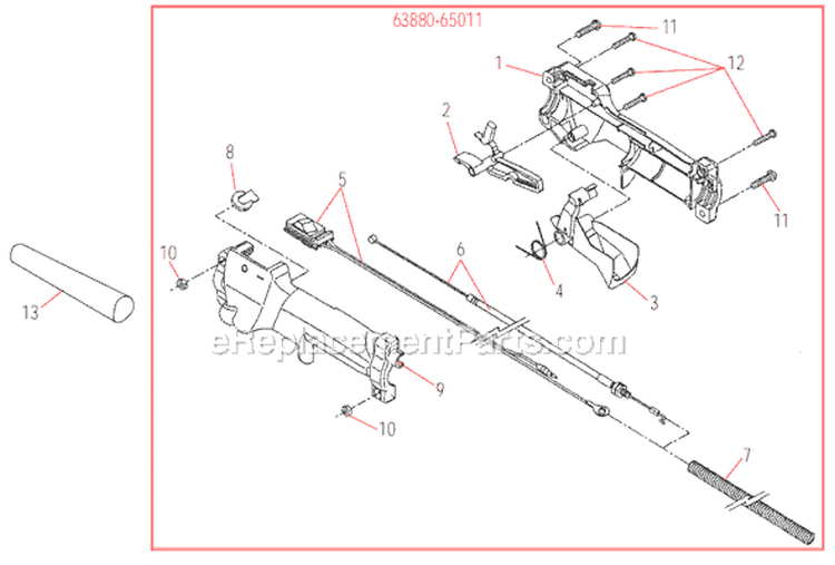 Page H Diagram and Parts List for P230  Shindaiwa Pole Saw