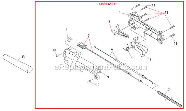 Page F Diagram and Parts List for P231  Shindaiwa Pole Saw