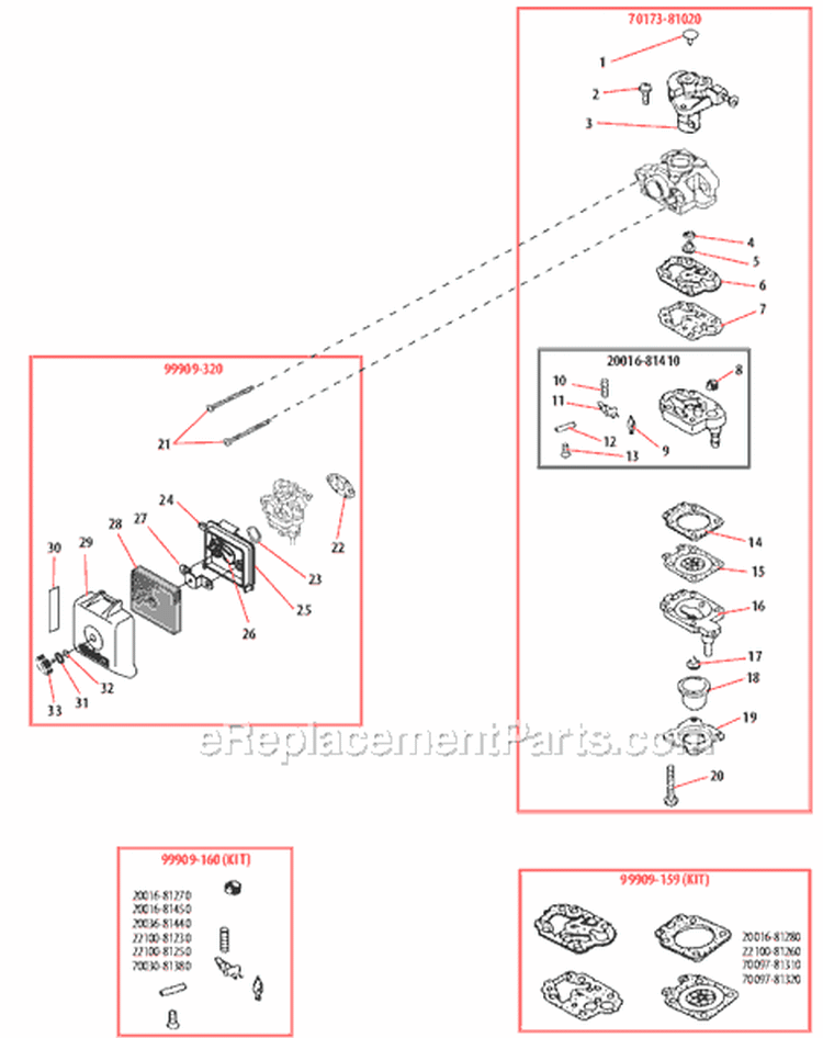 Page M Diagram and Parts List for PB230  Shindaiwa Power Broom