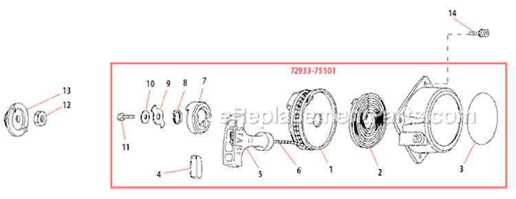 Page F Diagram and Parts List for PB230  Shindaiwa Power Broom