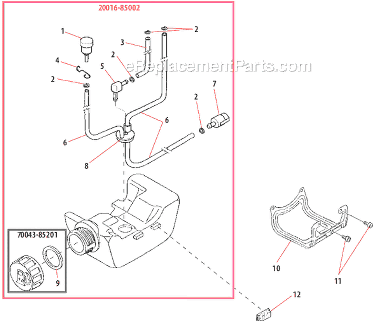 Page G Diagram and Parts List for PB230  Shindaiwa Power Broom