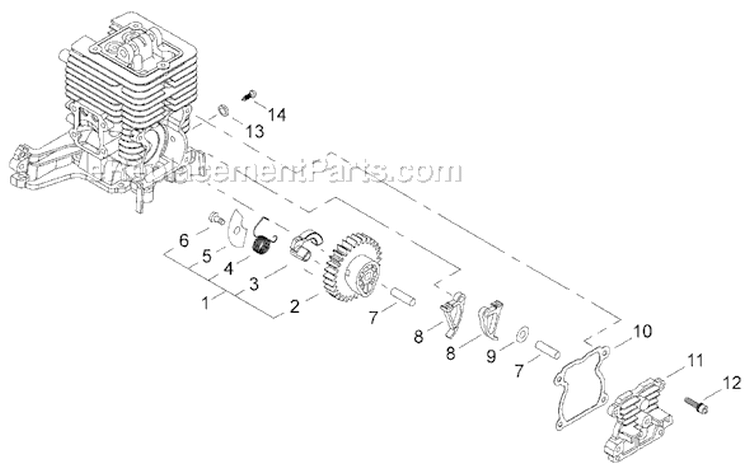 Page E Diagram and Parts List for PB3410  Shindaiwa Power Broom