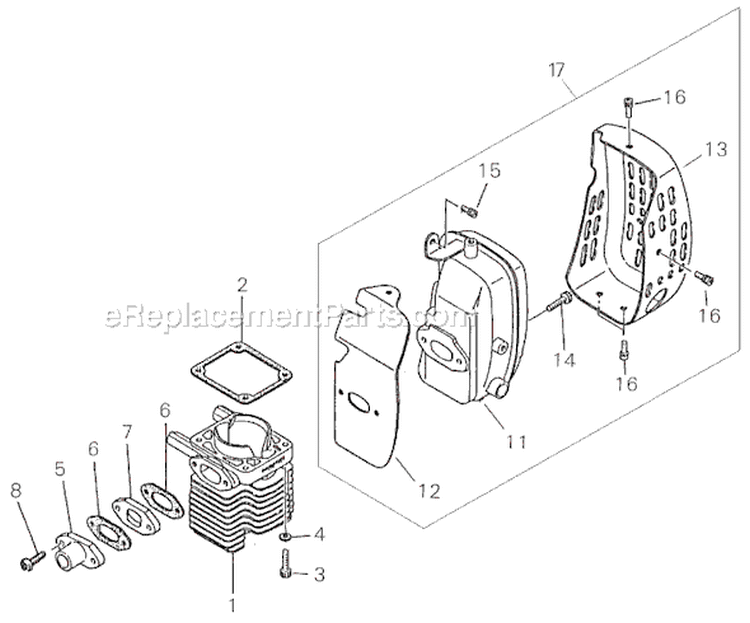 Page A Diagram and Parts List for R40F-T  Shindaiwa Brush Cutter