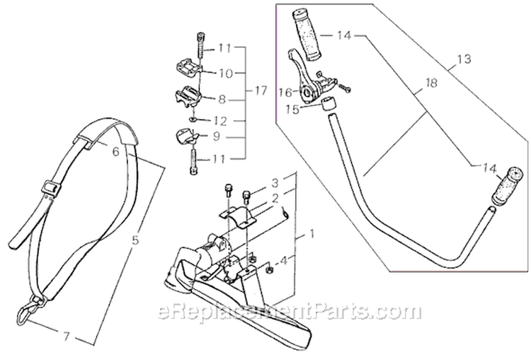 Page J Diagram and Parts List for R40F-T  Shindaiwa Brush Cutter