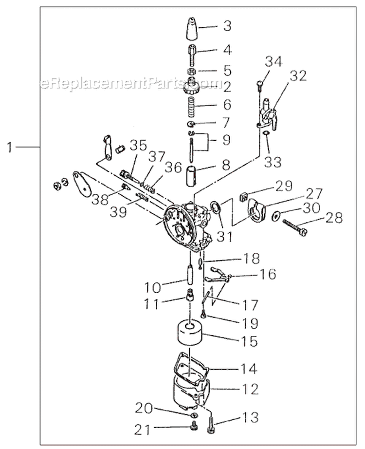 Page G Diagram and Parts List for R40F-T  Shindaiwa Brush Cutter