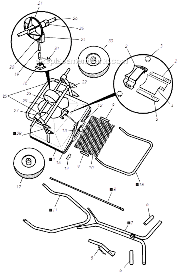 Page A Diagram and Parts List for RS75  Shindaiwa Spreader