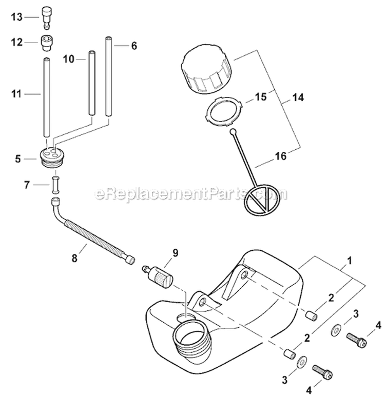 Page E Diagram and Parts List for SV212 P02611001001-P02611999999 Shindaiwa Leaf Blower / Vacuum