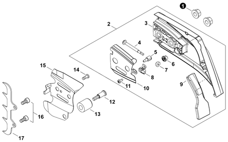 Part Location Diagram of P021049930 Shindaiwa Cover Assembly, Clutch