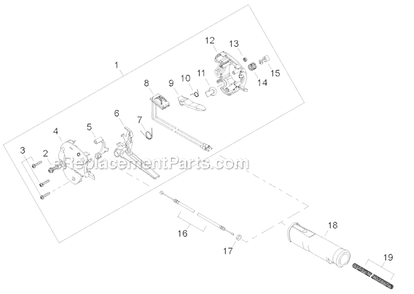 Throttle Control Diagram and Parts List for PS344 T15513001001-T15513999999 Shindaiwa Power Broom