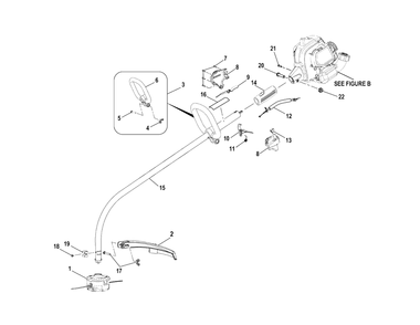 Figure A Diagram and Parts List for F259 25900001 - 25999999 Shindaiwa Trimmer