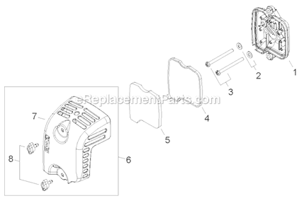 Air Filter Diagram and Parts List for PS344 T15513001001-T15513999999 Shindaiwa Power Broom