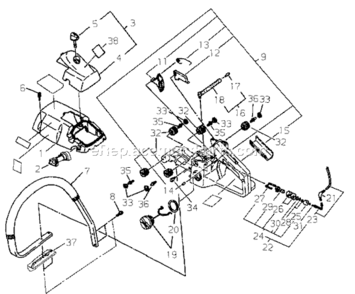 Part Location Diagram of 22156-33230 Shindaiwa Grip