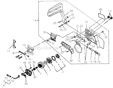 Page G Diagram and Parts List for 352S  Shindaiwa Chainsaw