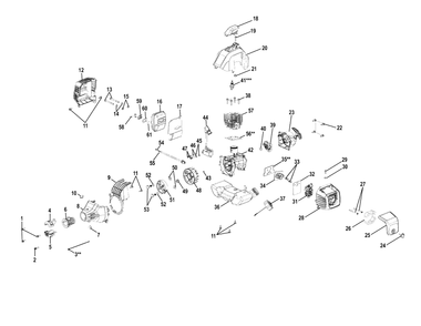 Figure B Diagram and Parts List for C319 31900001 - 31999999 Shindaiwa Brush Cutter