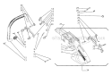Rear Handle Diagram and Parts List for 451  Shindaiwa Chainsaw