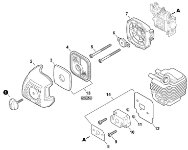 Intake Diagram and Parts List for FH235 T47914001001 - T47914999999 Shindaiwa Hedge Trimmer