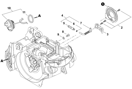 Oil System Diagram and Parts List for 492 C83615001001 - C83615999999 Shindaiwa Chainsaw