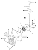 Starter Diagram and Parts List for 680  Shindaiwa Chainsaw