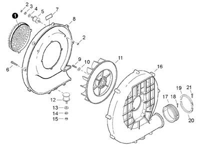 Fan Case Diagram and Parts List for EB500 P30236000000 - P30236999999 Shindaiwa Leaf Blower / Vacuum