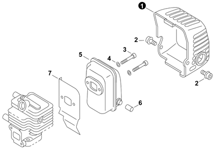 Exhaust Diagram and Parts List for ES800 H05120001001 - H05120999999 Shindaiwa Sprayer