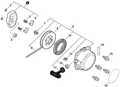 Starter Diagram and Parts List for ES800 H05120001001 - H05120999999 Shindaiwa Sprayer