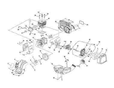 Figure B Diagram and Parts List for F259 25900001 - 25999999 Shindaiwa Trimmer