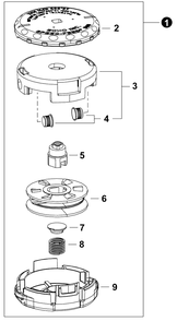 Trimmer Head - Speed-Feed(R) 500 Diagram and Parts List for 78890-21050B 99922205856 Shindaiwa Trimmer