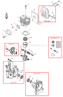 Part Location Diagram of P021030500 Shindaiwa Piston Assembly