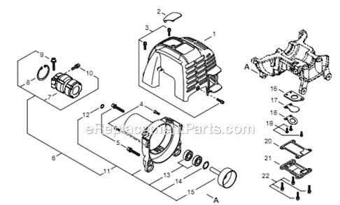 Page B Diagram and Parts List for PS344 T15411001001 - T15411999999 Shindaiwa Power Broom