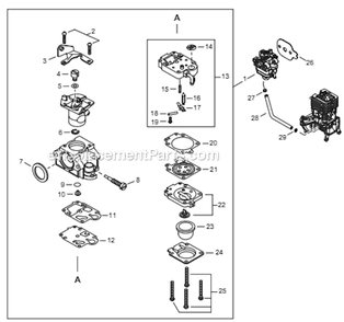 Page I Diagram and Parts List for PS344 T15411001001 - T15411999999 Shindaiwa Power Broom
