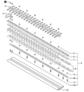 Cutter Diagram and Parts List for DH2000W T91700001001 - T91700999999 Shindaiwa Hedge Trimmer